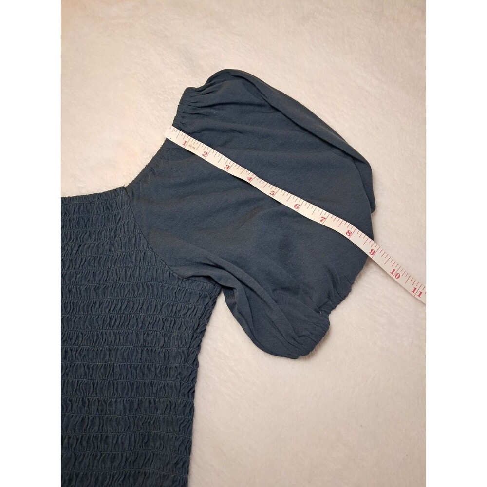 J.Crew Smocked Broken In Jersey Cropped Top Dark Blue AY449 Size M NWT - Picture 8 of 9